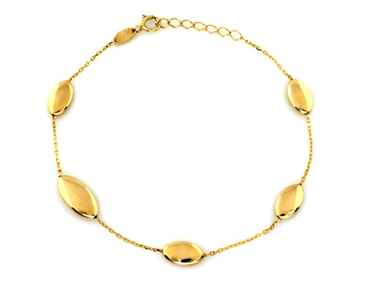 Bransoletka złota owalne elementy na łańcuszku