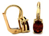 Kolczyki złote angielskie z rubinem syntetycznym i cyrkoniami