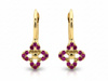 Kolczyki złote angielskie z czerwonymi cyrkoniami