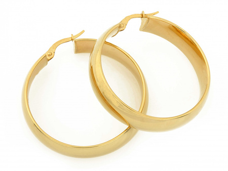 Szerokie złote kolczyki kółka koła 35mm