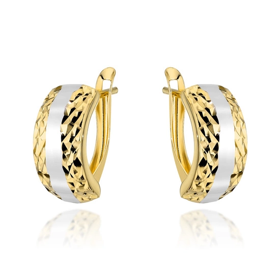 Złote kolczyki 585 diamentowane - klasyczne