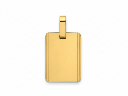 Zawieszka złota prostokątna blaszka pod grawer