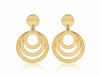 Kolczyki złote wiszące z trzech obręczy
