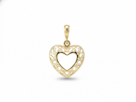 Ażurowe serduszko złote diamentowane