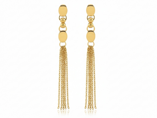 Kolczyki złote wiszące z długimi łańcuszkami