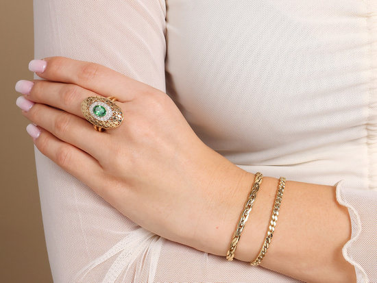 Złota bransoletka elementowa gruba