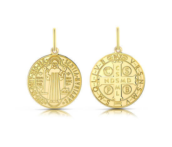 Złoty medalik benedyktyński 585 - zawieszka