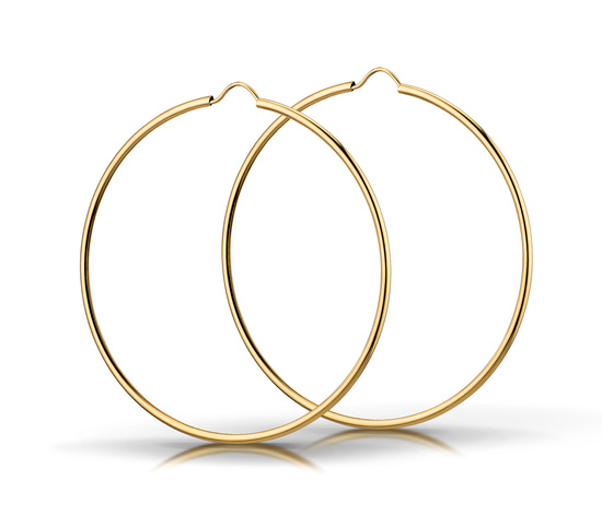 Złote kolczyki koła 375 - 50 mm