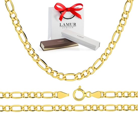 Złoty łańcuszek 585 figaro - 60 cm