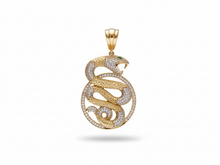 Zawieszka złota duża efektowna wąż żmija