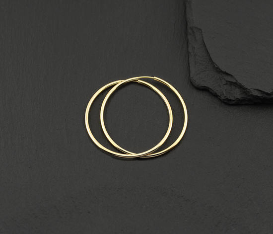 Złote kolczyki 585 koła 40 mm, szarniry