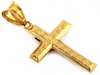 Złota zawieszka duży krzyżyk z białą pasyjką
