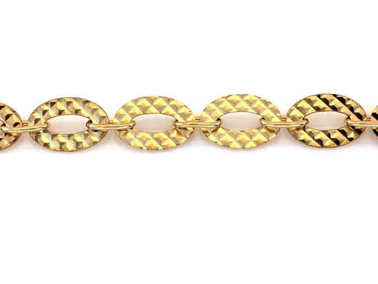 Złota bransoleta owalne błyszczące elementy