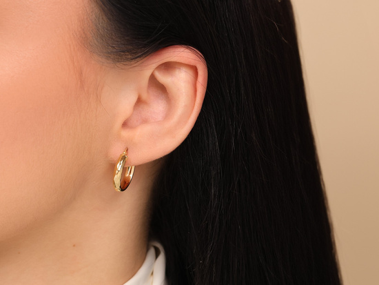 Kolczyki złote koła szerokie zdobione