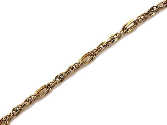 Złota bransoletka przeplatane duże ogniwa modna gruba