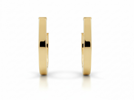 Kolczyki złote sztywne na sztyfcie nowoczesne