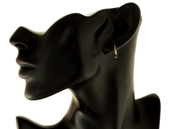 Kolczyki złote angielskie z czarnym kamieniem