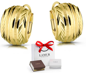 Złote kolczyki 585 diamentowane - klasyczne