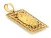 Medalik złoty prostokątny z cyrkoniami ażurowy z Matką Boską