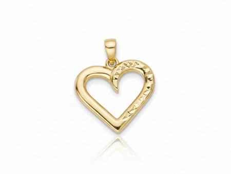 Zawieszka złota serce błyszczące kontur
