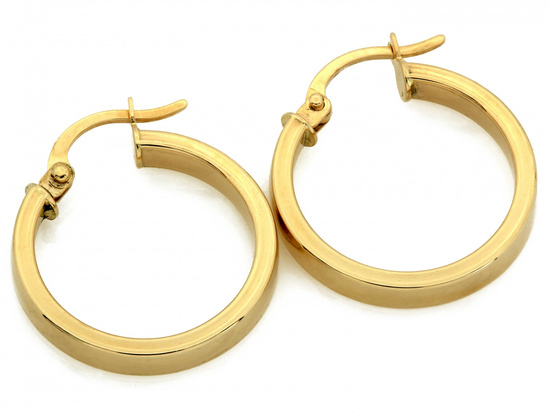 Złote kolczyki koła szerokie 20mm