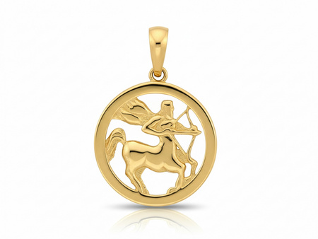 Strzelec zodiak zawieszka złota wisiorek