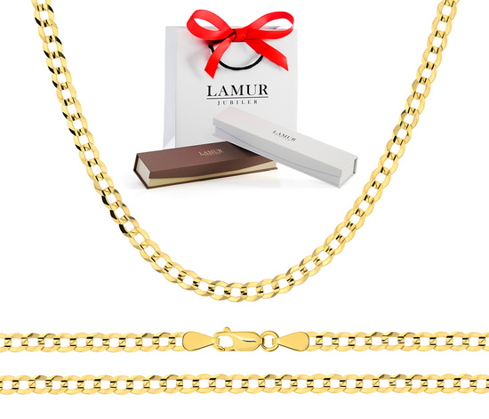 Złoty łańcuszek 375 pancerka - 50 cm