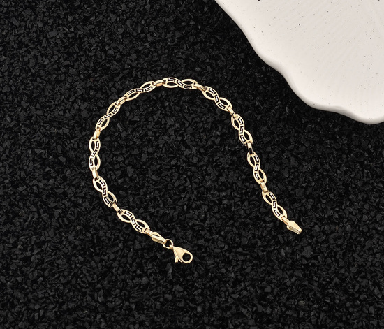 Złota bransoletka 375 nieskończoność z greckim wzorem 