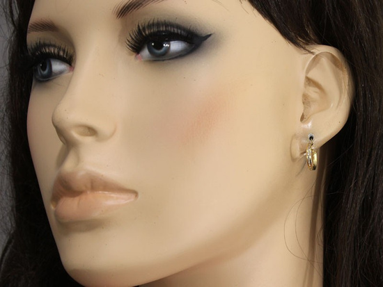 Kolczyki złote koła z cyrkoniami