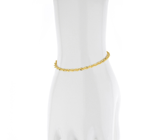 Złota bransoletka 585 kordel korda 