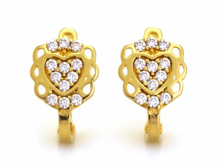 Kolczyki złote z sercem nieskończonościami ażurowe