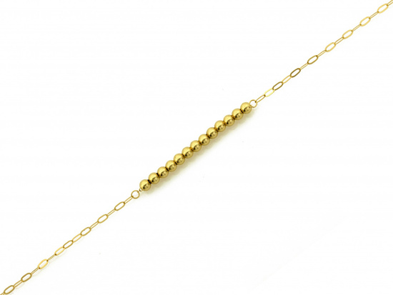 Subtelna  złota bransoletka z kuleczkami