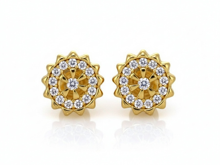 Okrągłe kolczyki sztyfty z cyrkoniami