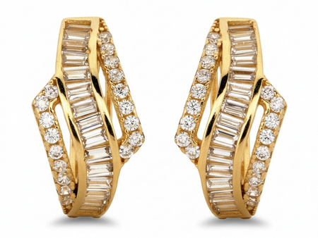 Kolczyki złote małe kółeczka z cyrkoniami