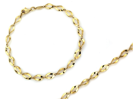 Bransoletka złota z wycinanych elementów