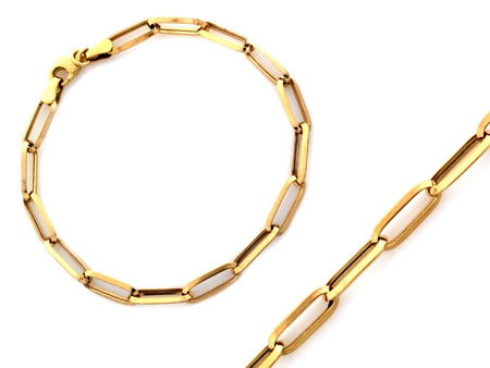 Złota bransoletka z dużych ogniw