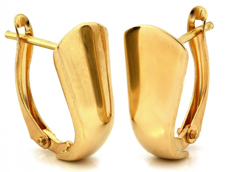 Złote kolczyki angielskie blaszki bez kamieni