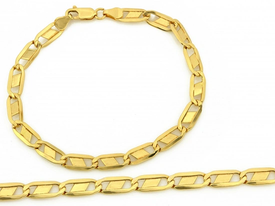 Złota bransoletka duże ogniwa efektowna