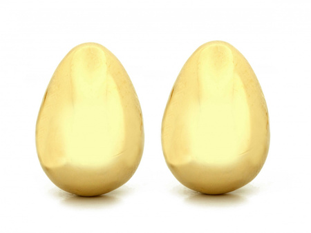 Kolczyki złote duże dmuchane krople na sztyfcie