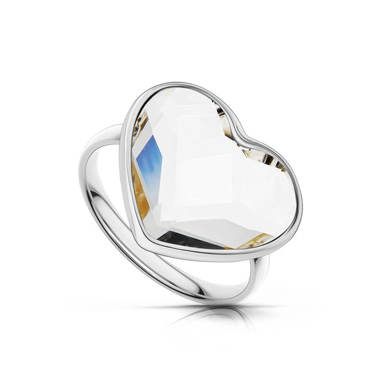 Srebrny pierścionek 925 z kryształem Swarovski - serce