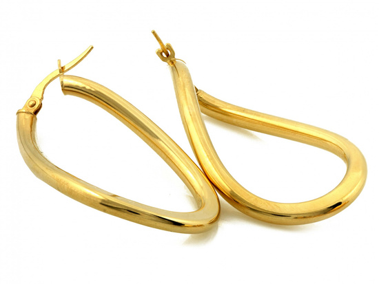 Kolczyki złote sztywne na czasie modne