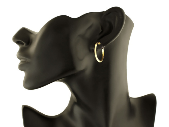 Kolczyki złote koła frezowane 25mm