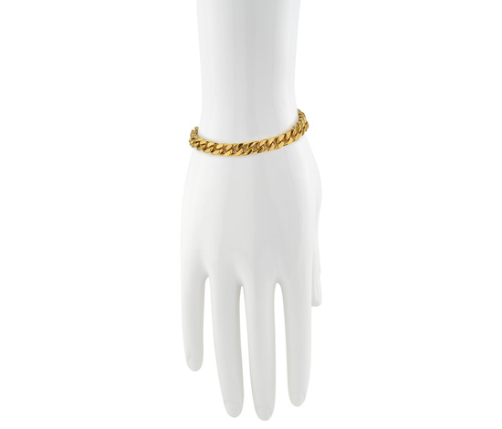 Złota bransoletka - pancerka ze stali pokryta złotem - 20 cm