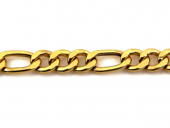 Złota bransoletka gruba męska figaro