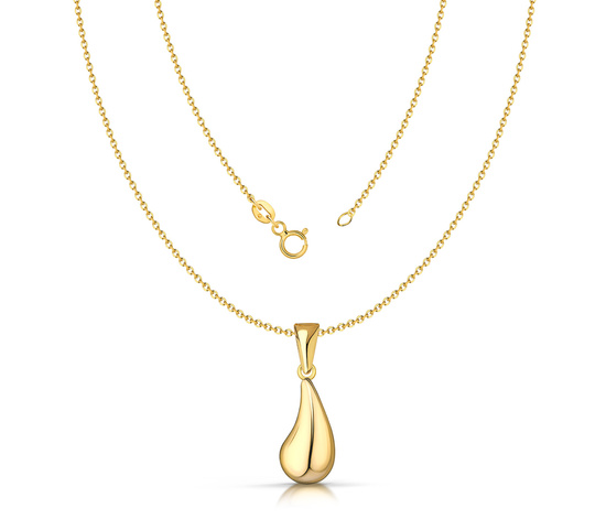 Złoty naszyjnik 585 z kroplą, łezką