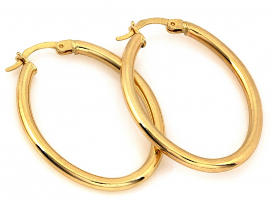 Owalne kolczyki koła złote