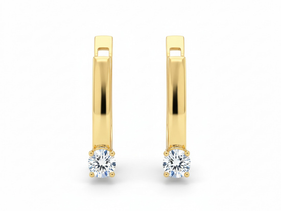 Kolczyki złote angielskie z cyrkonią