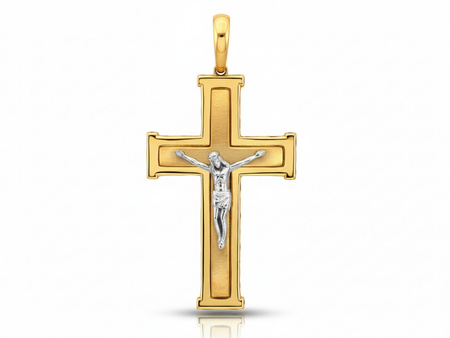 Zawieszka złota krzyżyk z pasyjką z Jezusem