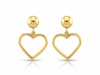 Kolczyki złote na sztyfcie z wiszącym sercem 