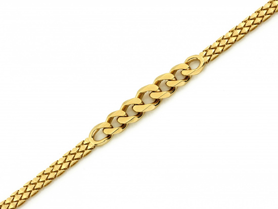 Bransoletka złota szeroka efektowna z grubą pancerką